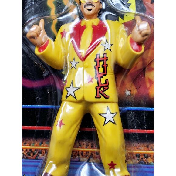 WCW Jimmy Hart Wrestling Figure 1994 LJN Original With Yellow Suit w/Hulk on it - Picture 5 of 13